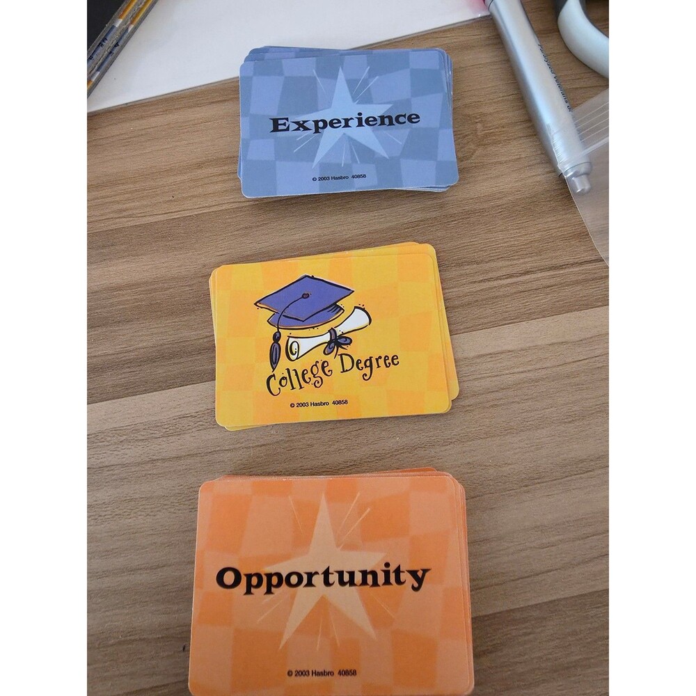 Hasbro careers board game replacement pieces (Cards)